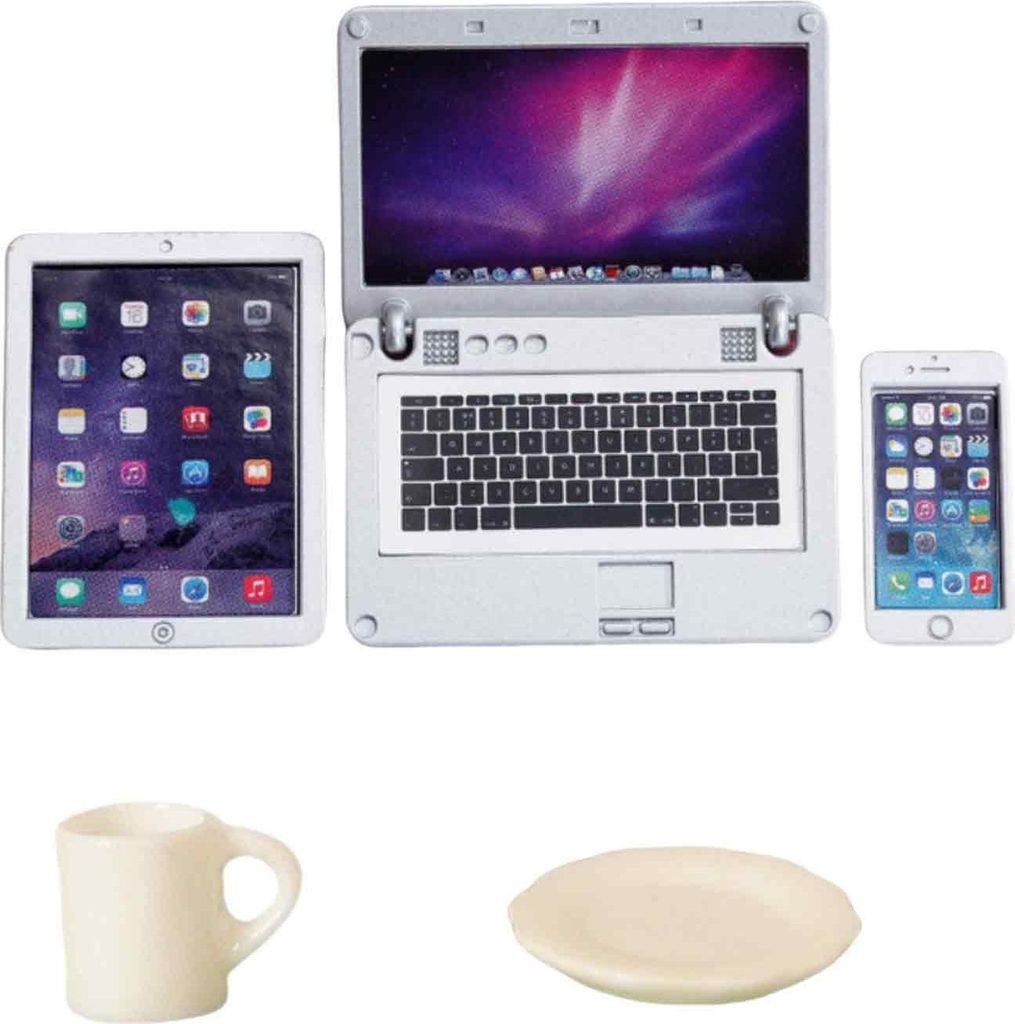Puppenhaus Lernen Zubehör, 5 Stück Miniatur Laptop Set Computer Puppenhaus Dekoration Kleines Puppenhaus Möbelmodell, Puppenhaus Szene Simulation