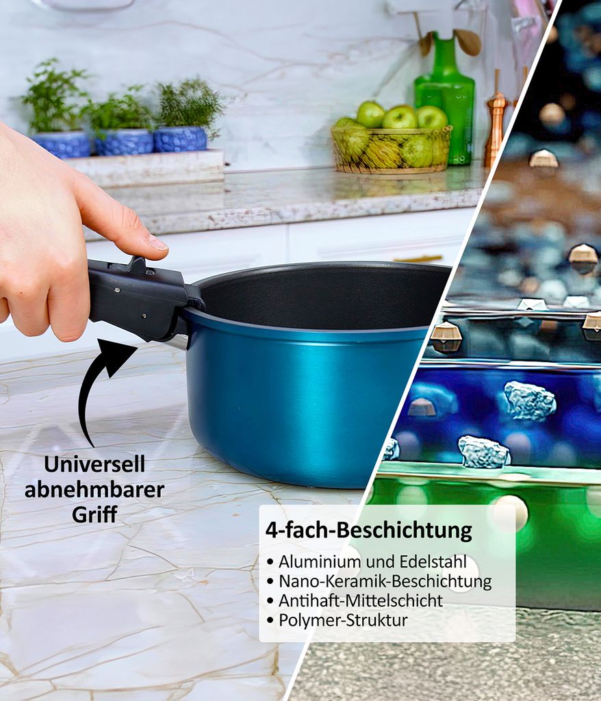 Kelton Pfannenset Töpfe Set 3 in 1 mit Deckel und Produktbild 3
