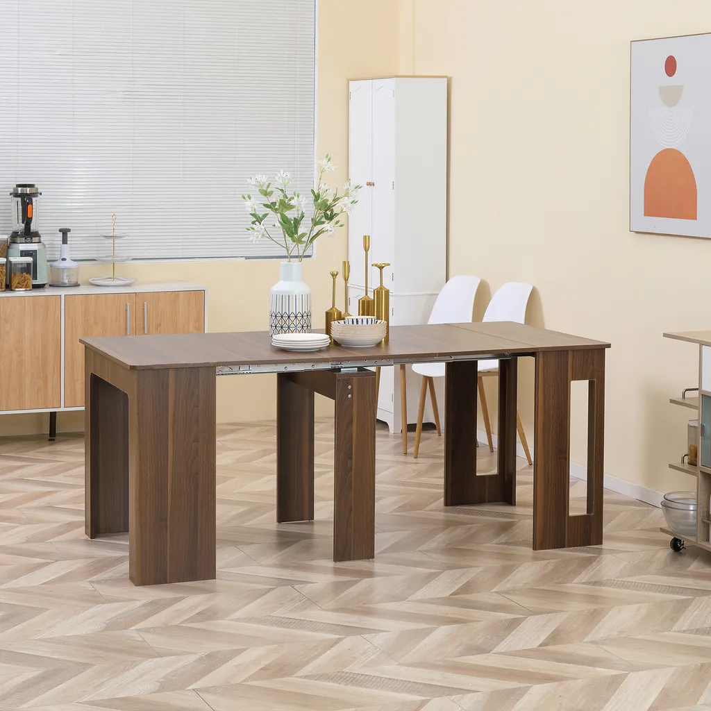 Table pliable de cuisine extensible gain de place design moderne marron - 2