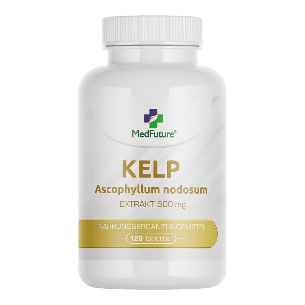 Kelp Extrakt 500 mg, 120 Tabletten. Jodmangel in der Schilddrüse