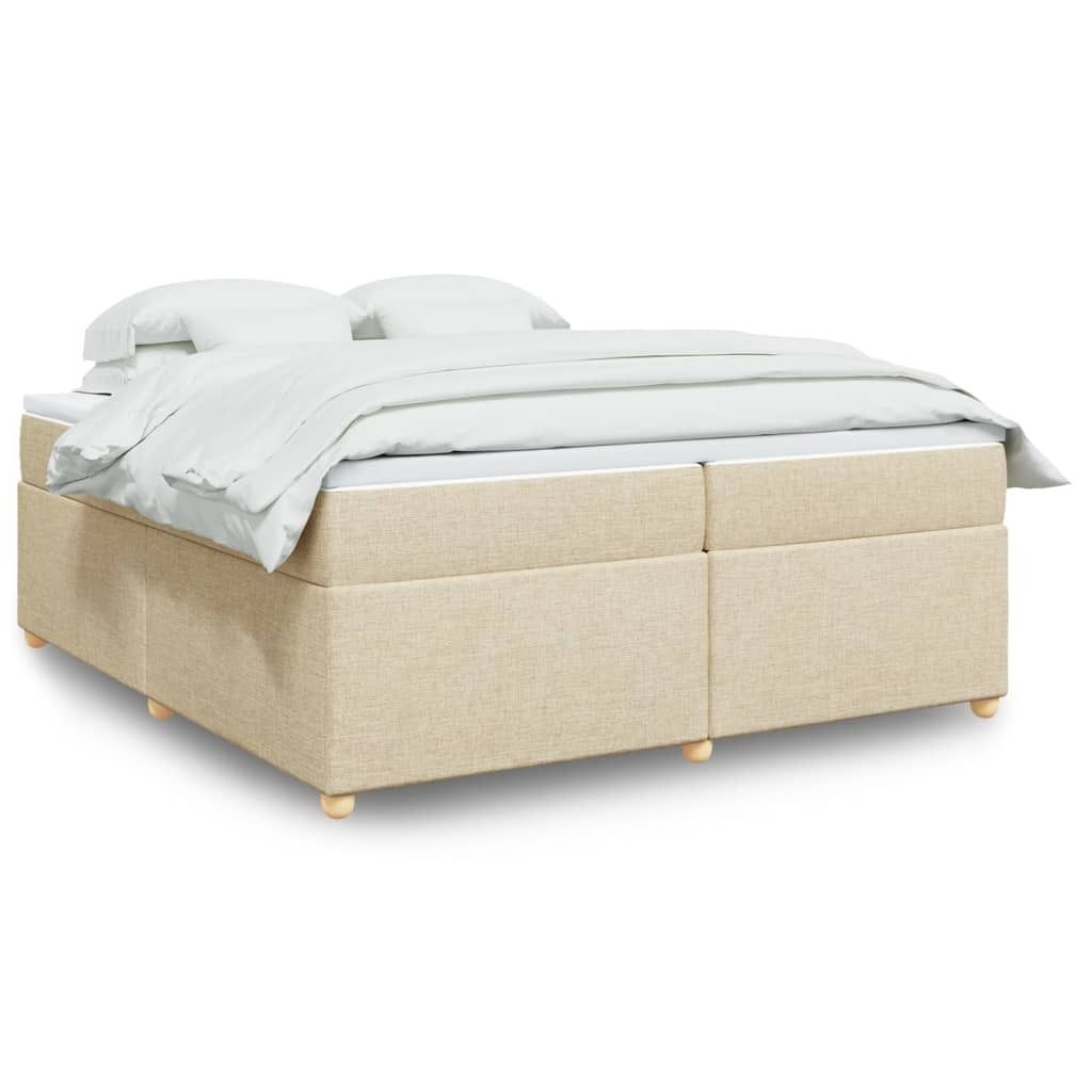 "2026 Promotion" Boxspringbett mit Matratze - Creme 200x200 cm - Stoff - Polsterbett CC14447