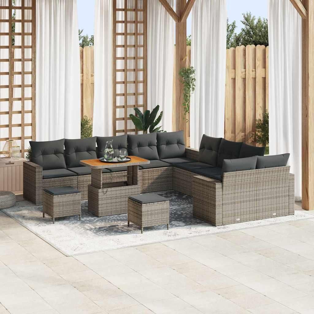 Maison Exclusive - Gartensofa-set 13 pcs Grau Poly-Rattan