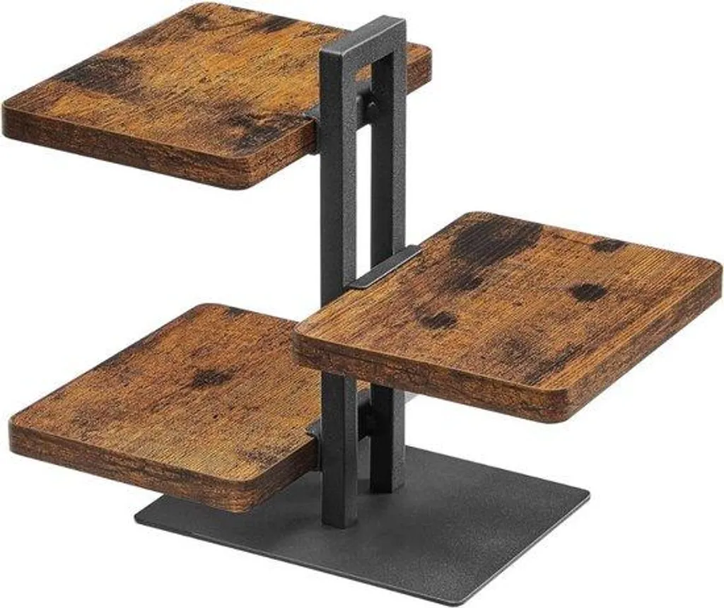 Desserte de cuisine roulante en bois avec 3 plateaux de rangement chic