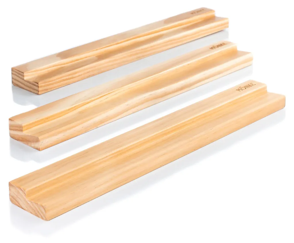 Support Vinyle Mural en Bois de Pin pour 3 Disques - Set de Présentation
