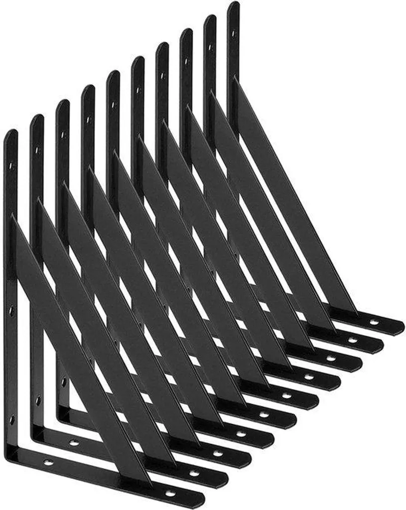 Étagère murale noire 10 pièces pour rangement et décoration de bureau