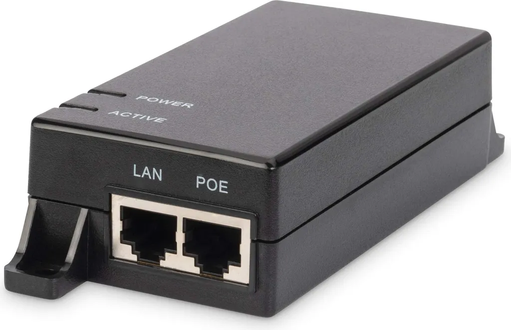 Injecteur PoE Gigabit 15.4W DIGITUS - Adaptateur Ethernet pour Caméra IP