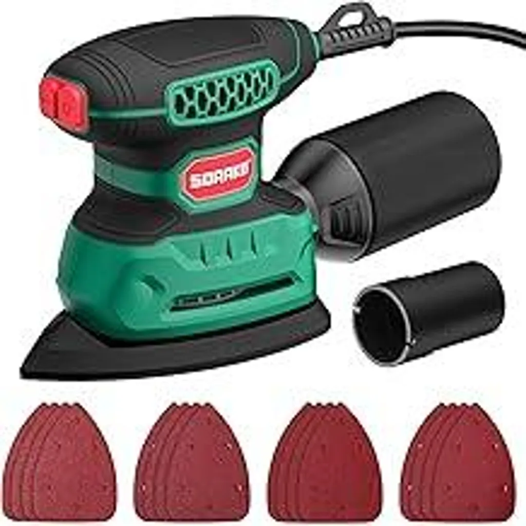 SORAKO Levigatrice per Legno 220W Delta - 14000 OPM con Aspirazione