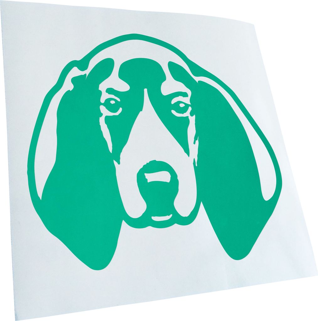 Kiwistar - Autoaufkleber - Bluetick Coonhound Hund - Türkis - 40x36cm - Aufkleber für Auto, Laptop, Fahrrad, LKW, Motorrad mehrfarbig JDM Decal R...
