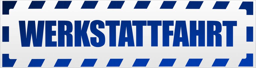Kiwistar Werkstattfahrt gestreift Magnetschild Schild magnetisch - 30cm Blau - reflektierend - Magnetfolie für Auto PKW Kfz