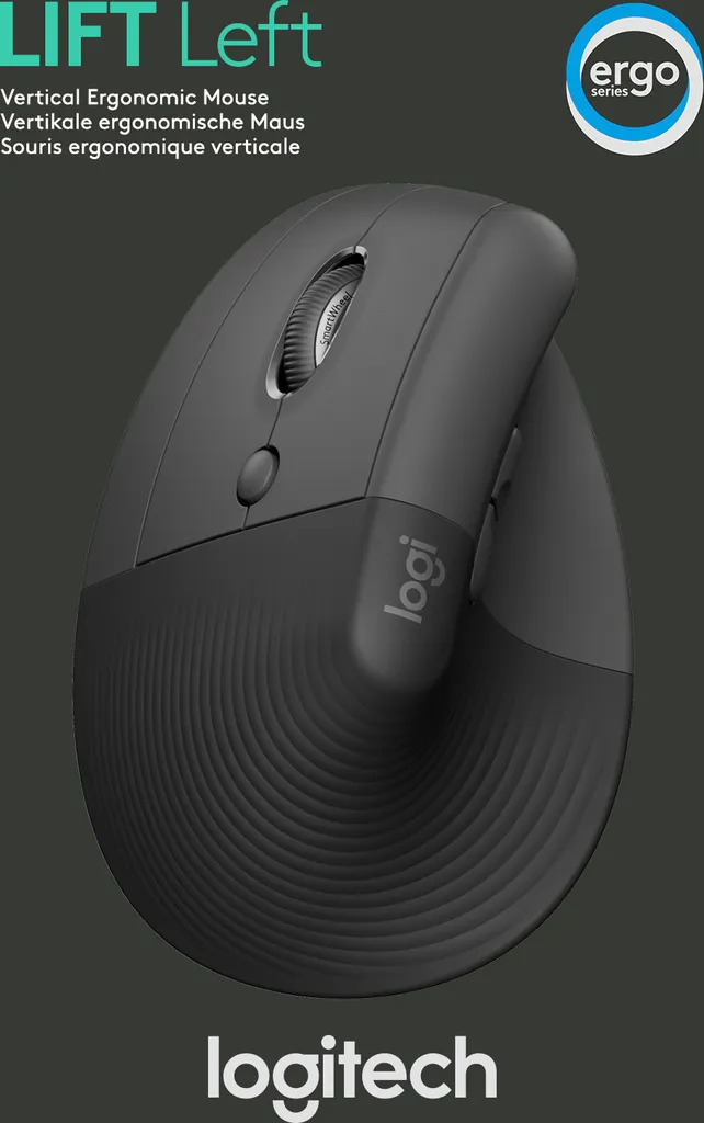 Logitech Lift Vertical Ergonomic Mouse - Souris verticale sans fil Graphite - 18