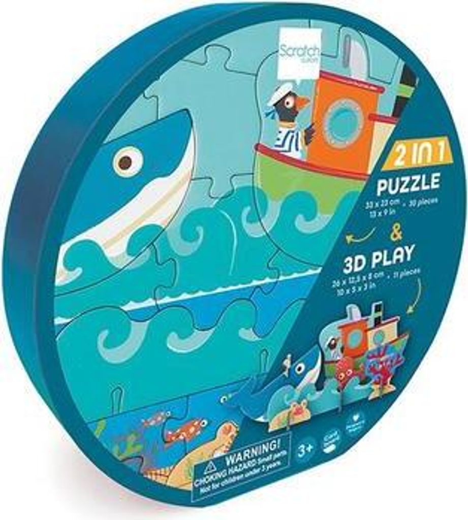 SCRATCH - 2in1 Spielpuzzle 3D Ozean 30 Teile