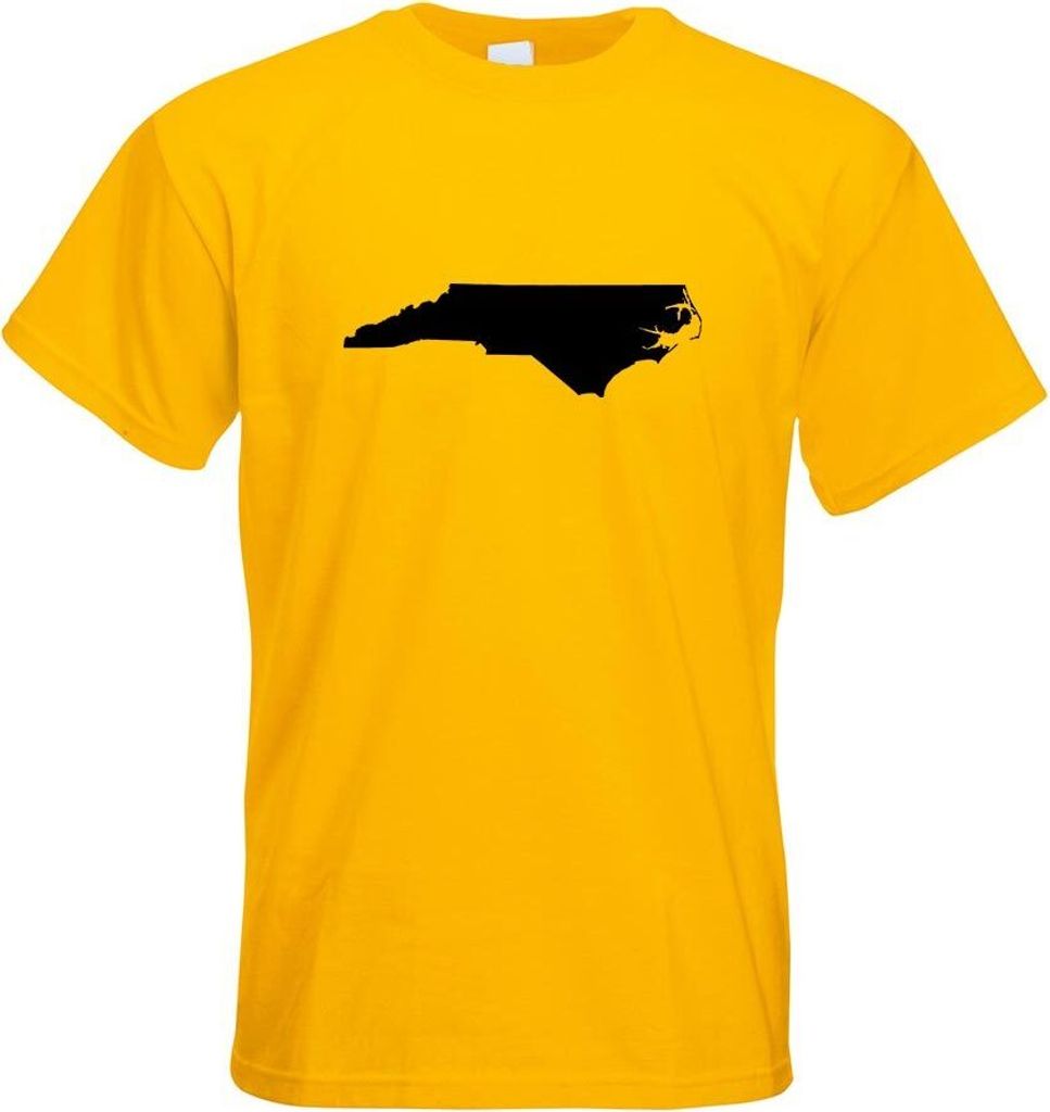 Kiwistar - T-Shirt - gelb - USA - Bundesstaat - North Carolina Herren Funshirt Bedruckt Design Sprüche Spruch Motive - mit Motiv Bedruckt - Funshi...