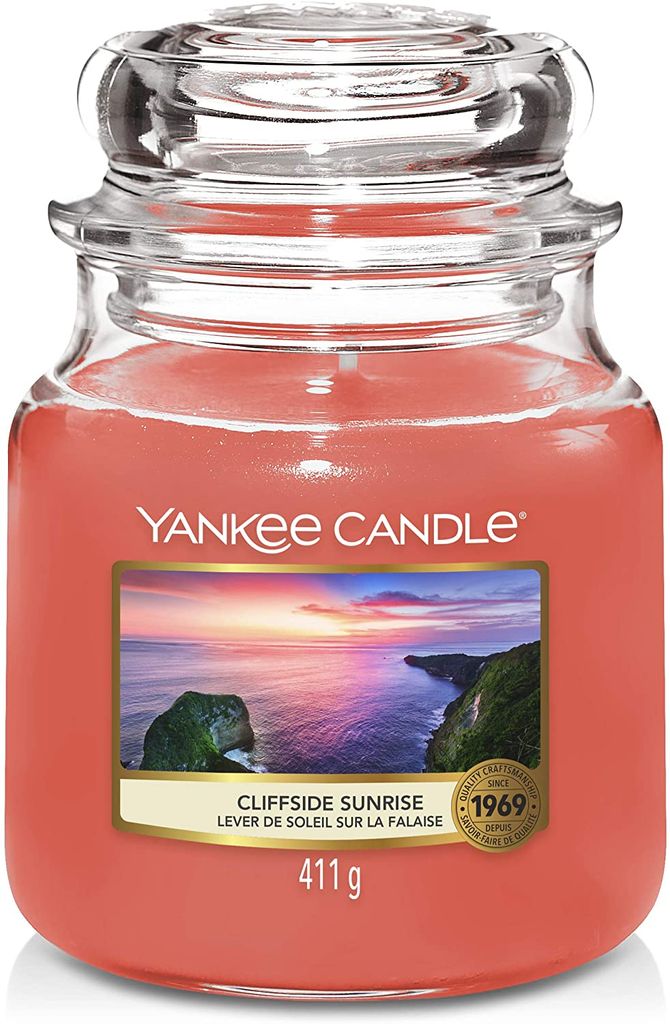 Yankee Candle Cliffside Sunrise Medium Jar, Zylinder, Pink, Produktbild 