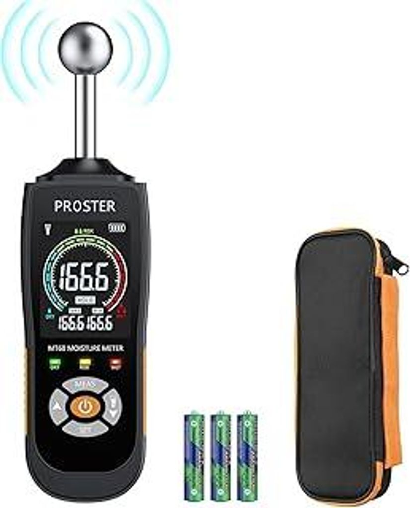 Proster Feuchtigkeitsmessgerät Wand Kugelform Sphärisches Feuchtemessgerät Mauerwerk 0-40mm Analysetiefe Zerstörungsfreies Feuchtemessgerät f...