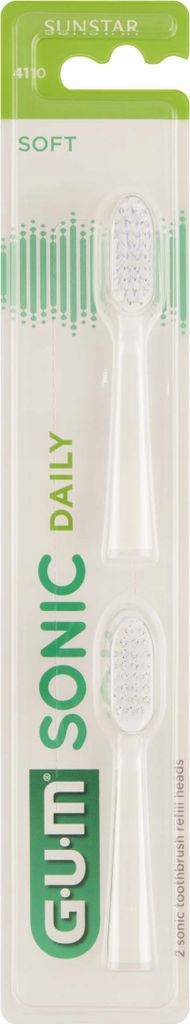 Sunstar GUM Sonic Daily, Wymienne końcówki białe, 2 sztuki Zdjęcie produktu 