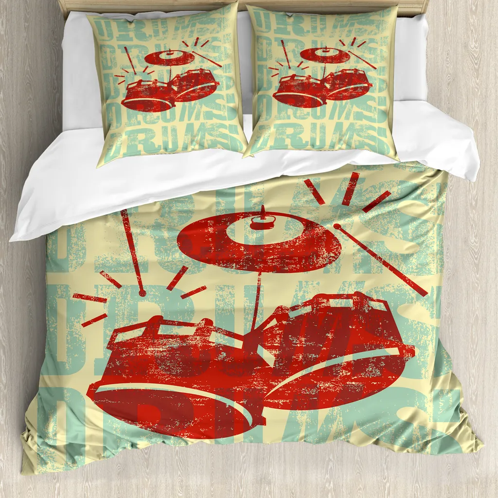 Copripiumino ABAKUHAUS Antiacaro 200x200 Vintage Rock Rosso Giallo