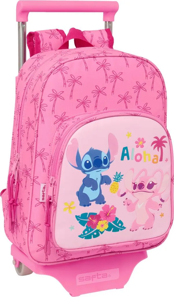 Cartable Stitch Confortable et Léger - Fini le Mal de Dos en Rose Menthe