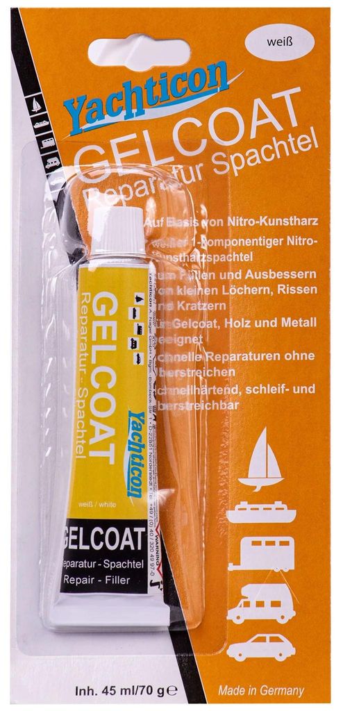 Oprava gelcoatu, gelcoat opravná sada, biely tmel, 70 g, Obrázok produktu 