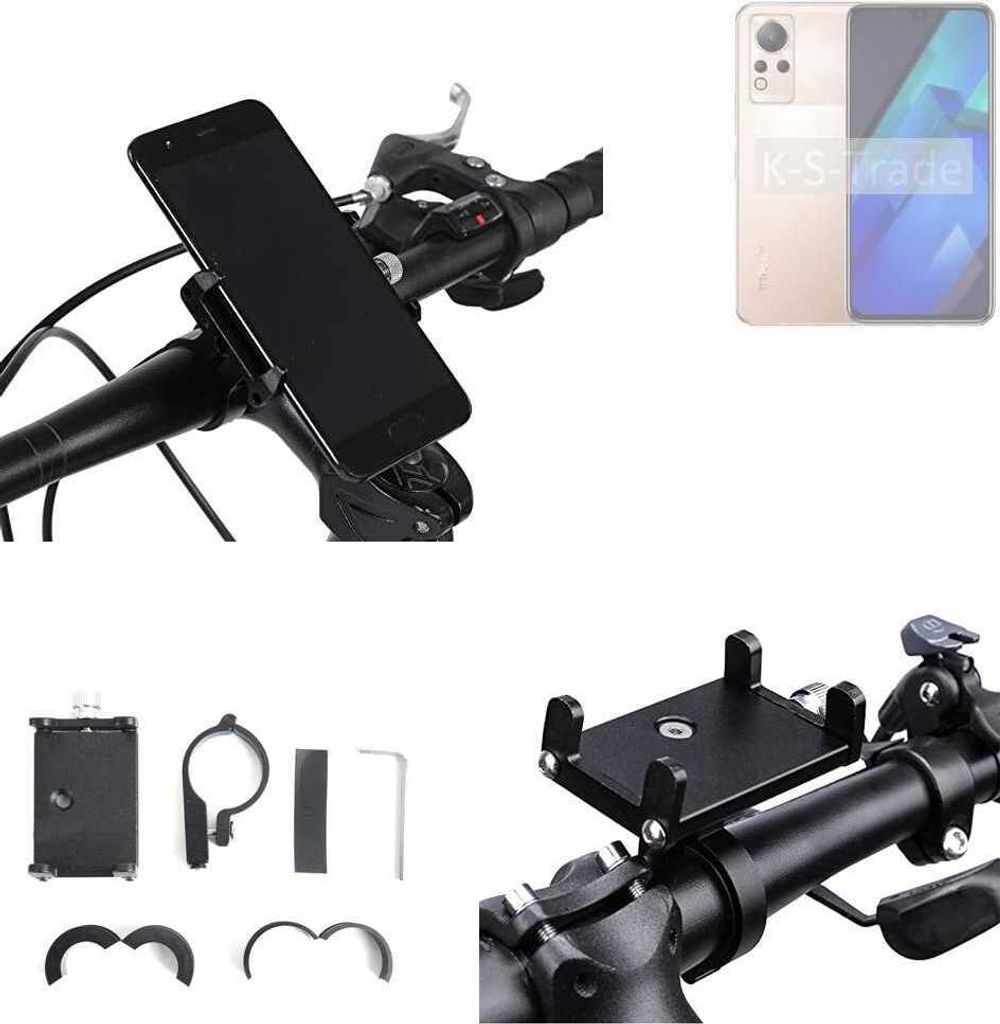 K-S-Trade Handyhalterung für das Fahrrad kompatibel mit Infinix Note 12i Halter Lenkstange Fahrradhalterung Motorrad Bike Mount Befestigung