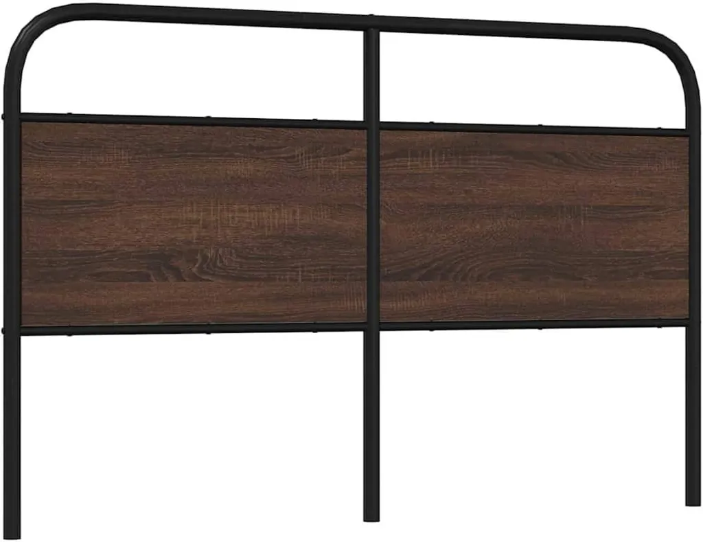 Tête de lit 150 cm marron imitation chêne en acier et bois composite