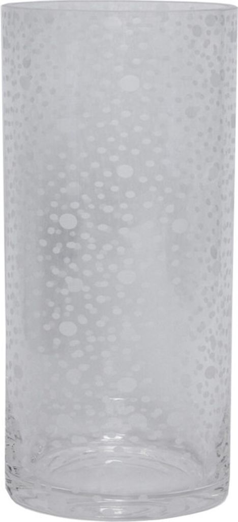 Zylindervase 25cm mit Gravur Punkte transparent