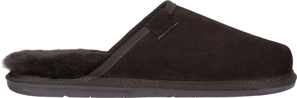 Vanuba - Herren Hausschuhe Soay Moderne Pantoffeln Echtleder Lammfell Natur Wolle M008 Braun, Größe 47 EU