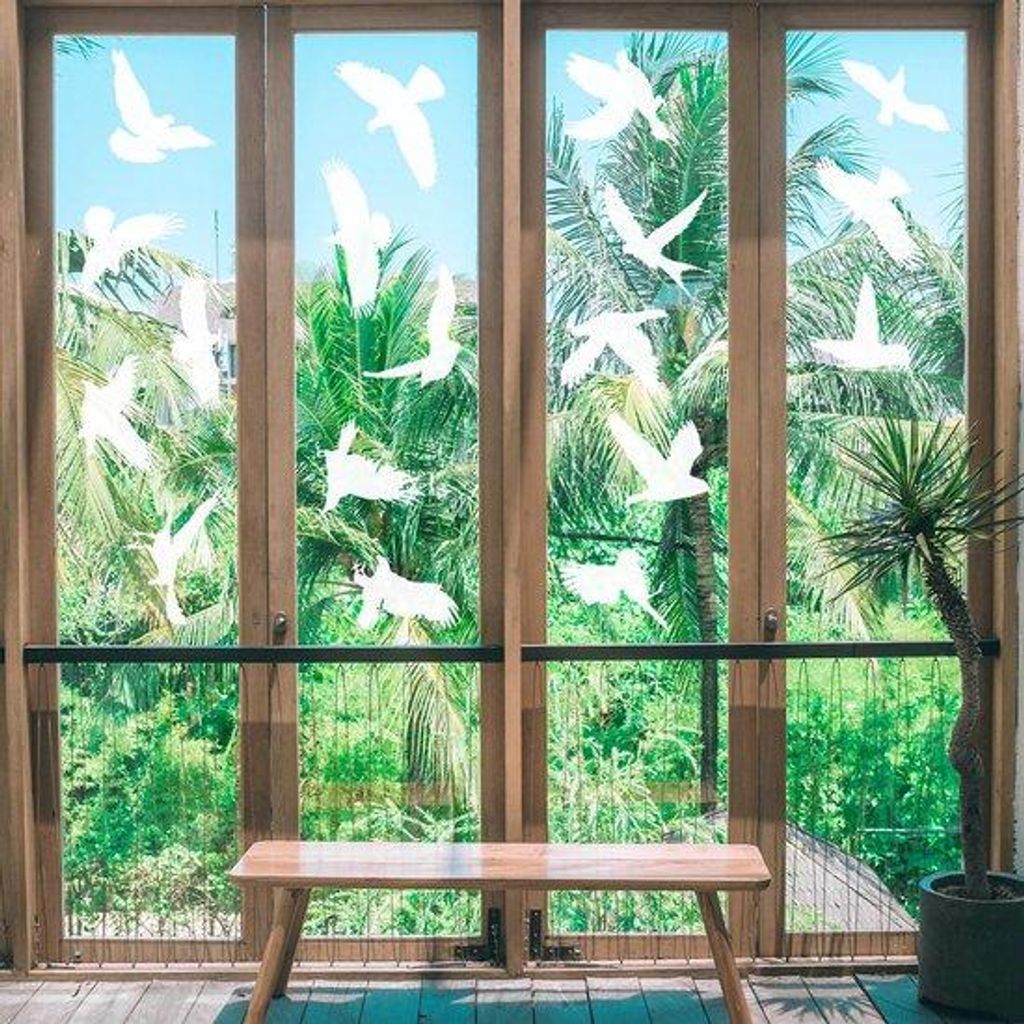 Weiße Vogelschutzfolie 8-25CM für Fenster