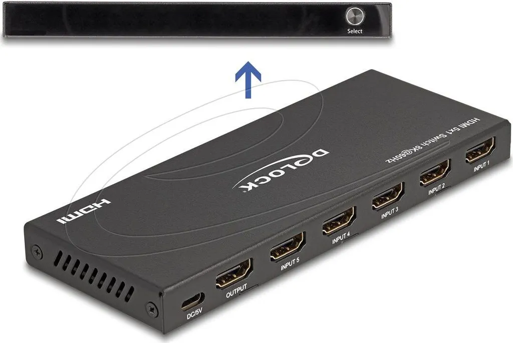 Commutateur HDMI 5 entrées Delock pour brancher plusieurs consoles TV