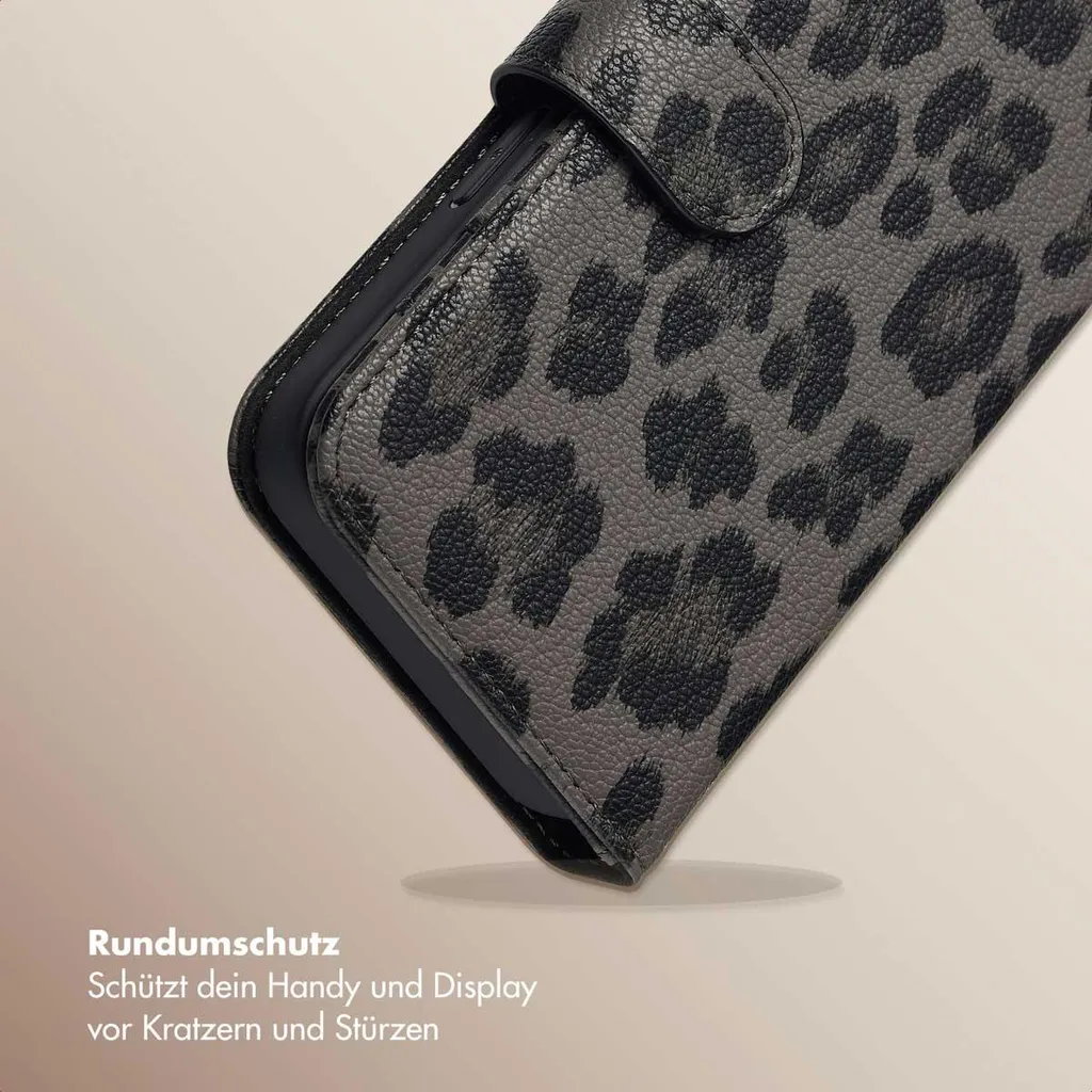 Custodia a Libro iPhone 16e Selencia Sabi | Nera Leopardata Elegance - 3