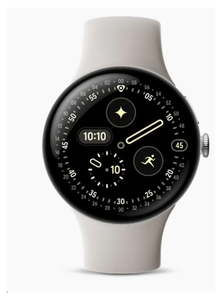 Google Pixel Watch 4 45 mm montre connectée en aluminium argenté