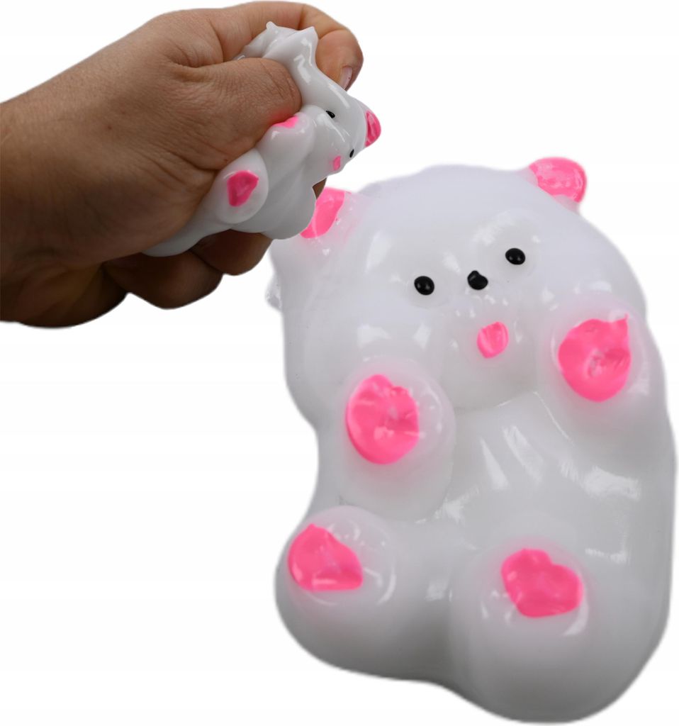 Anti-Stress Bär Quetschspielzeug Dehnbar - Squishy Slime Figur Weiß - Entspannung & Spaß für Kinder