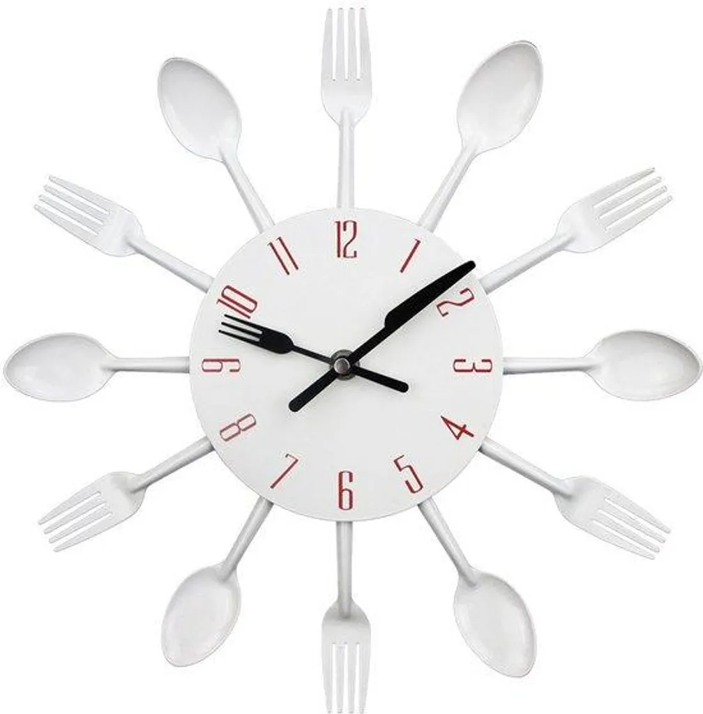 Horloge murale de cuisine ronde 32cm blanche style épuré et contemporain