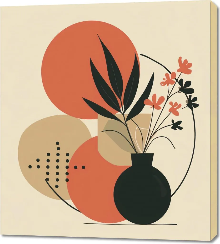 Quadro 90x100cm Vaso con fiori