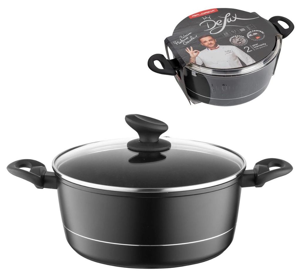 FLORINA DELUX Aluminium kookpan met deksel, 6,5 liter Productafbeelding 