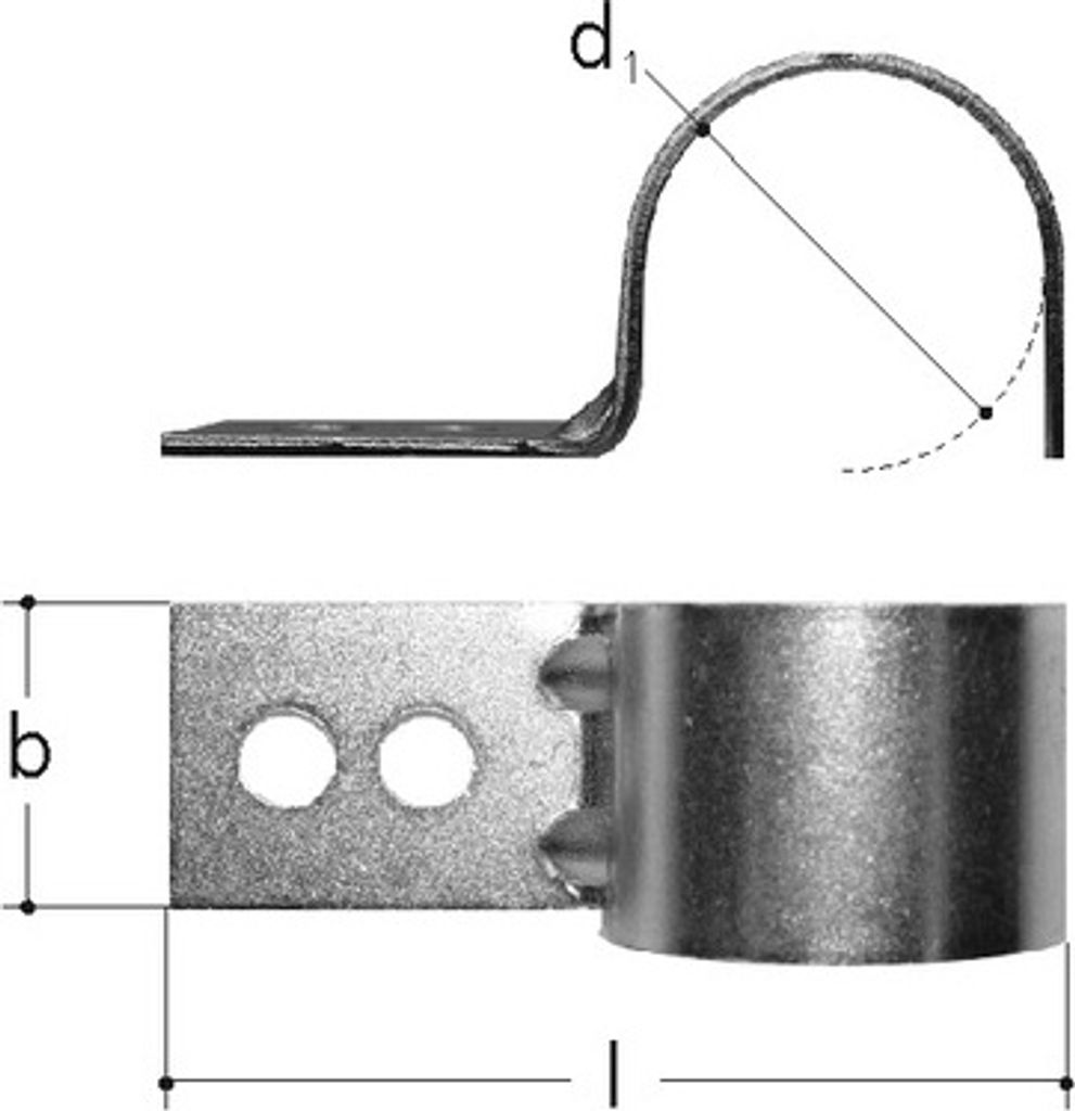 Sanipex Rohrbride, einfach, aus Stahl verzinkt, für Schutzrohr 16 mm