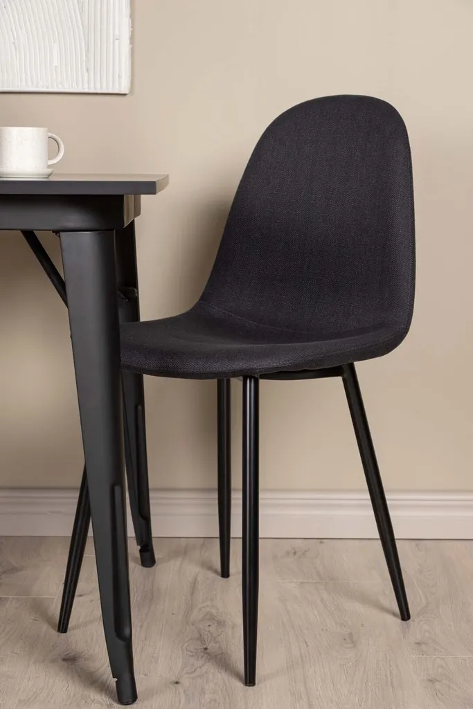 Ensemble repas noir Tempe table compacte et 2 chaises Polar robustes