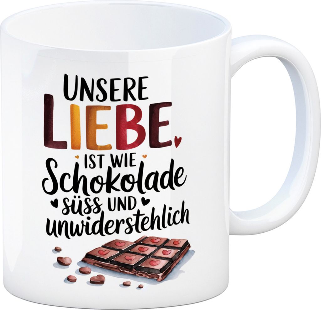 Liebe ist wie Schokolade Kaffeebecher Schokoladentafel