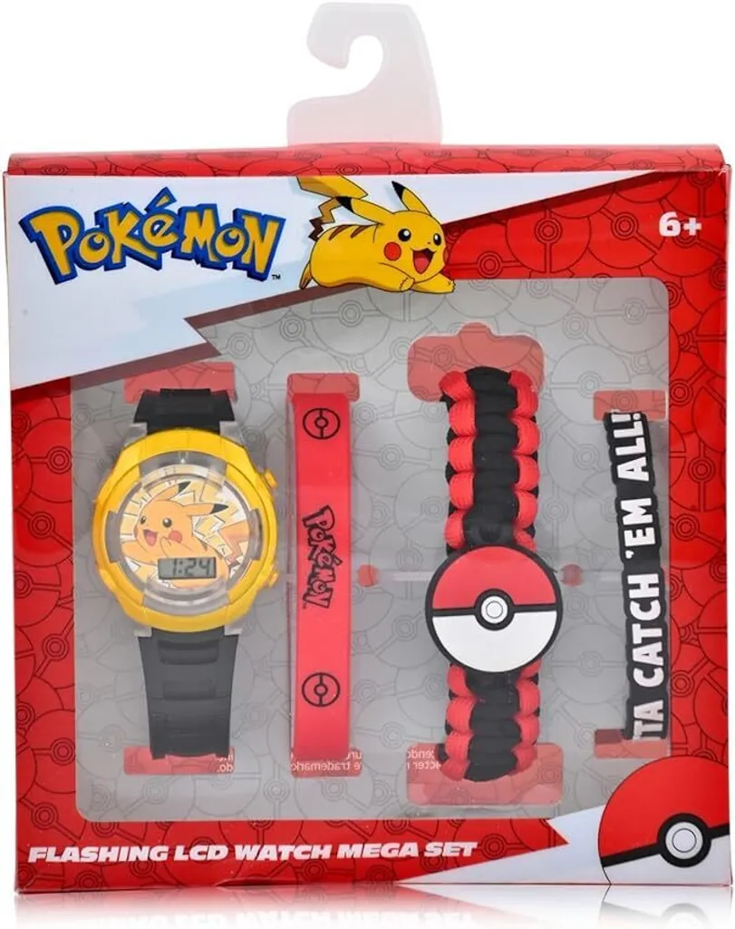 Montre Pokémon clignotante à affichage digital et pack multi-bracelets