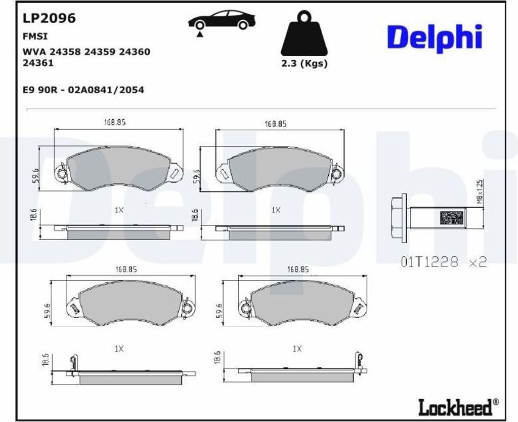 DELPHI Bremsbeläge Satz Vorne Bremsklötze für LDV Maxus Kastenwagen LP2096