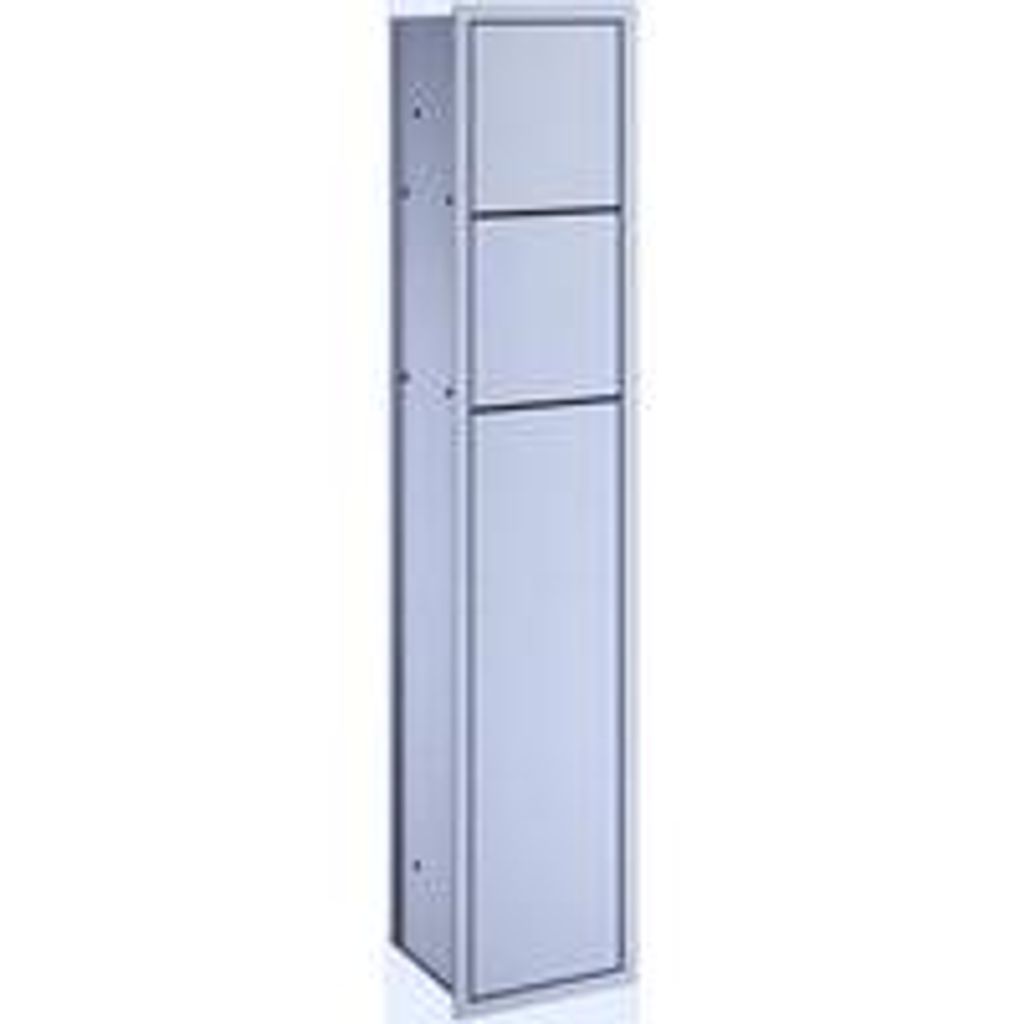 Inbouw-Cabine für das Gästetoilet - Hochwertige Badkabine mit Toilettenpapierhalter - Toilettenbürstchenhalter und zusätzliches Fach - Silber -...