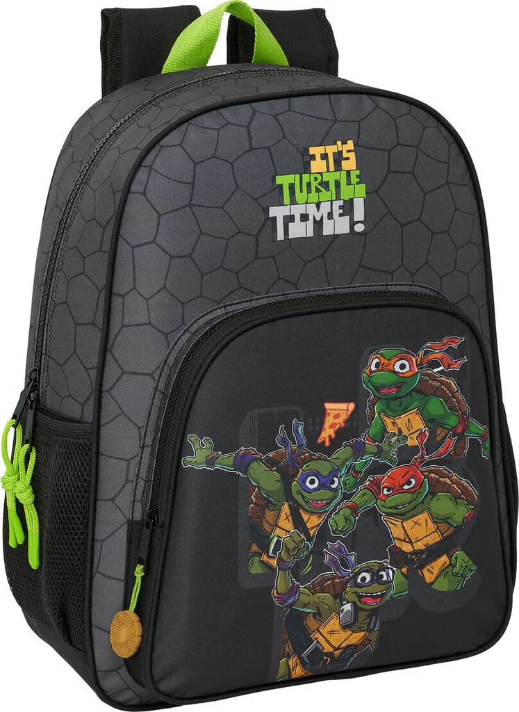 Sac à dos Tortues Ninja Noir Gris 42 cm avec bretelles confort réglables