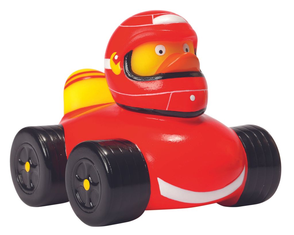 Kopie von RaceDuck Rennauto Sportente Quietscheente Badeente ca. 8 cm gross Ferrari rot #1