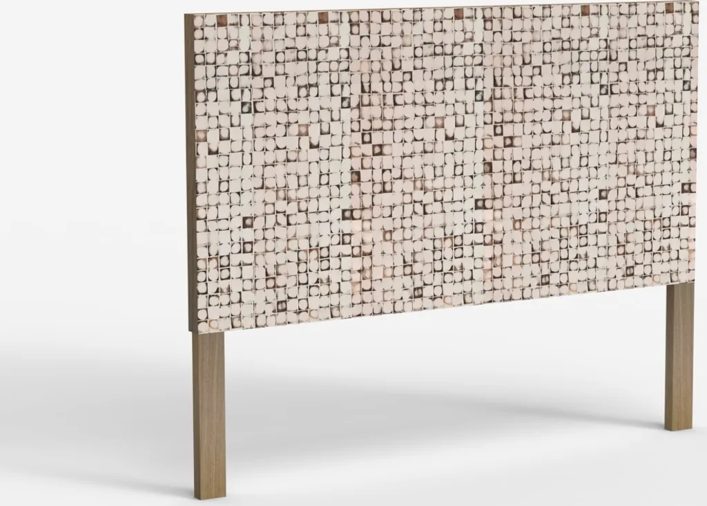 Tête de lit graphique Juno en bois mosaïque pour lit double