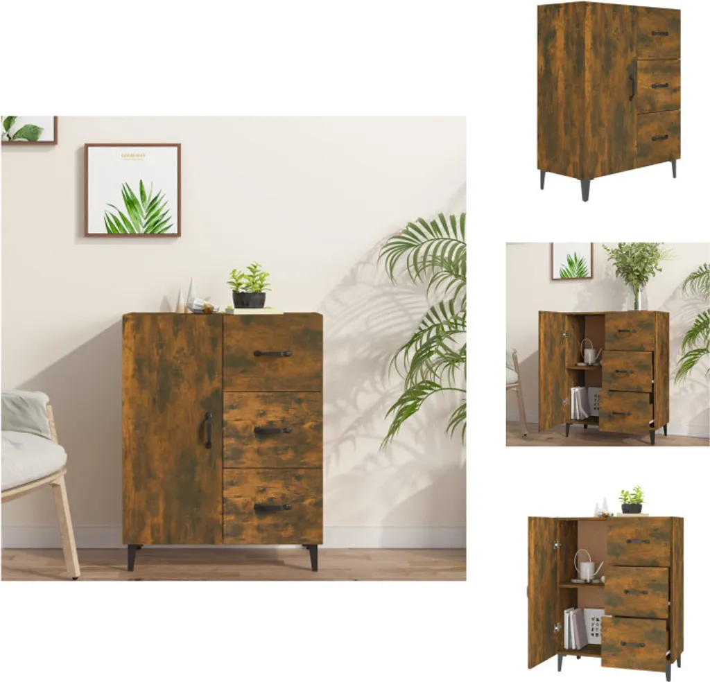 vidaXL Credenza Rovere Fumé 69,5x34x90 cm | Mobile Madia Design Moderno