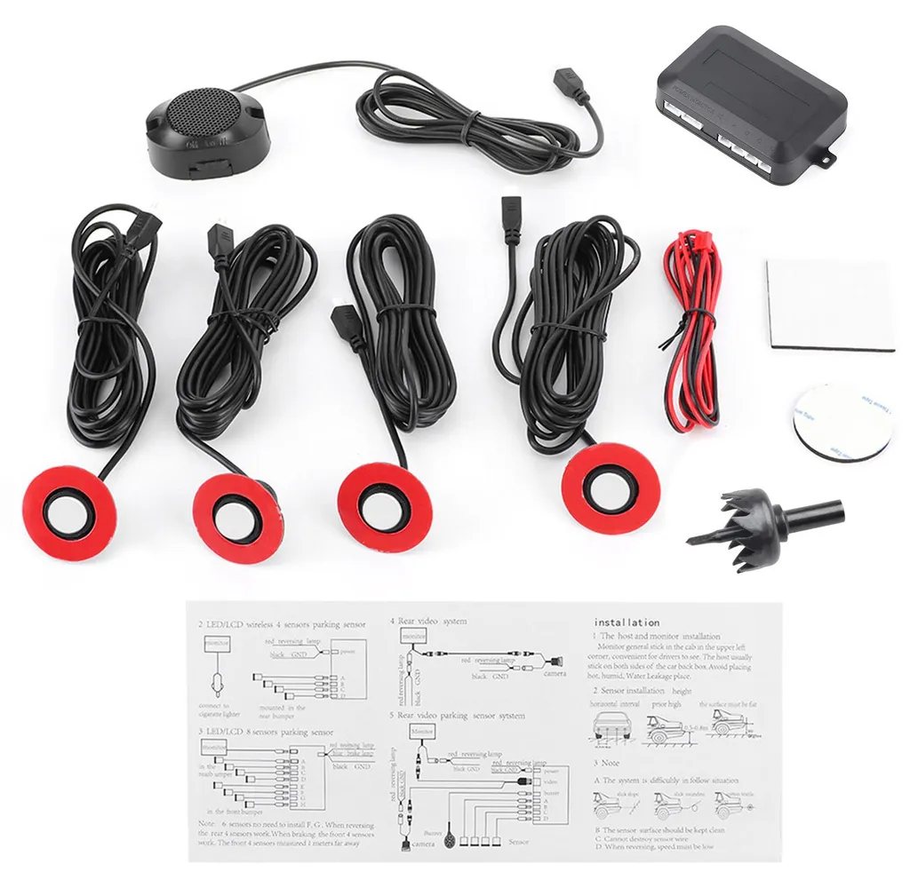 Radar de recul blanc pour stationnement facile avec alarme sonore kit