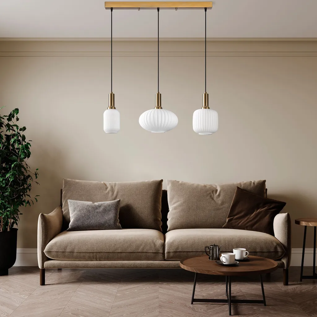 Lustre Moderne Doré Asker : Éclairez Grand Angle sans Zone d'Ombre 87cm
