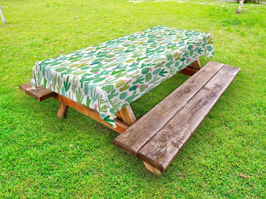 Laolitou Tovaglia Impermeabile In Cotone E Lino – Verde Con Fiori Di Caffè – Rettangolare 139x305 Cm - 4