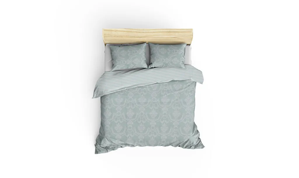 Couette de lit Begonvilla vert d'eau en mélange coton doux et résistant