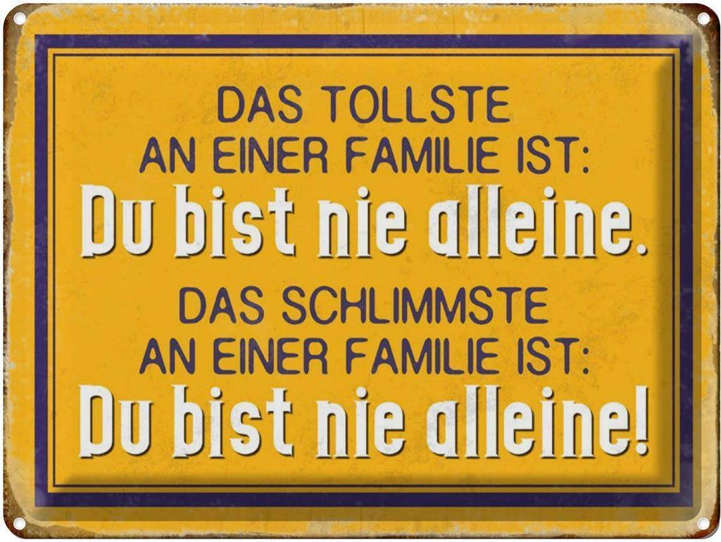 vianmo Blechschild 30x40 cm Retro tollste an Familie du nie alleine Spruch Zitat