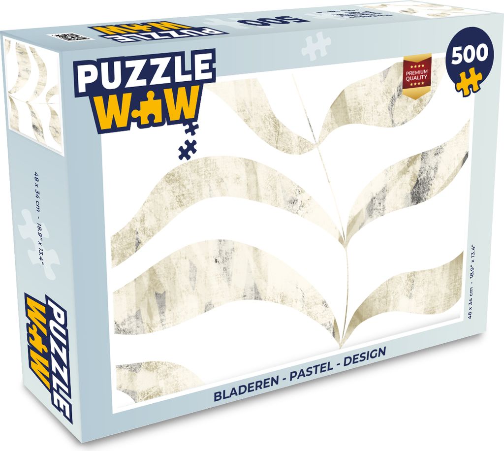 MuchoWow Puzzle 500 Teile Blätter - Pastell - Entwurf - 500 Teile - Kinder - Selberbauen - Puzzlespiele